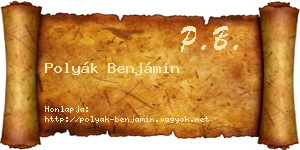 Polyák Benjámin névjegykártya